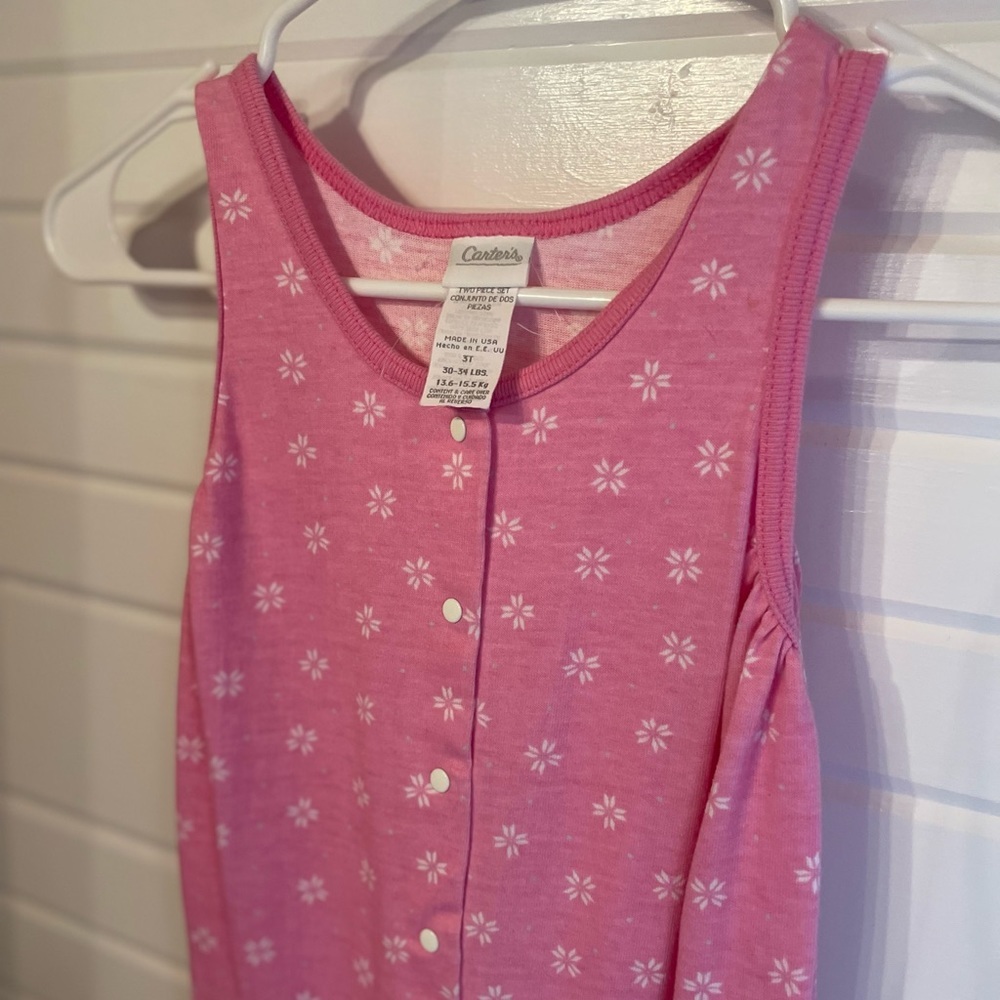 Vintage Carter’s Baby Girl Pink Outfit Pajamas 3T